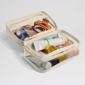 Brand NEW Away Luggage Clear Toiletry Bag in Color Salt White - Never Opened!